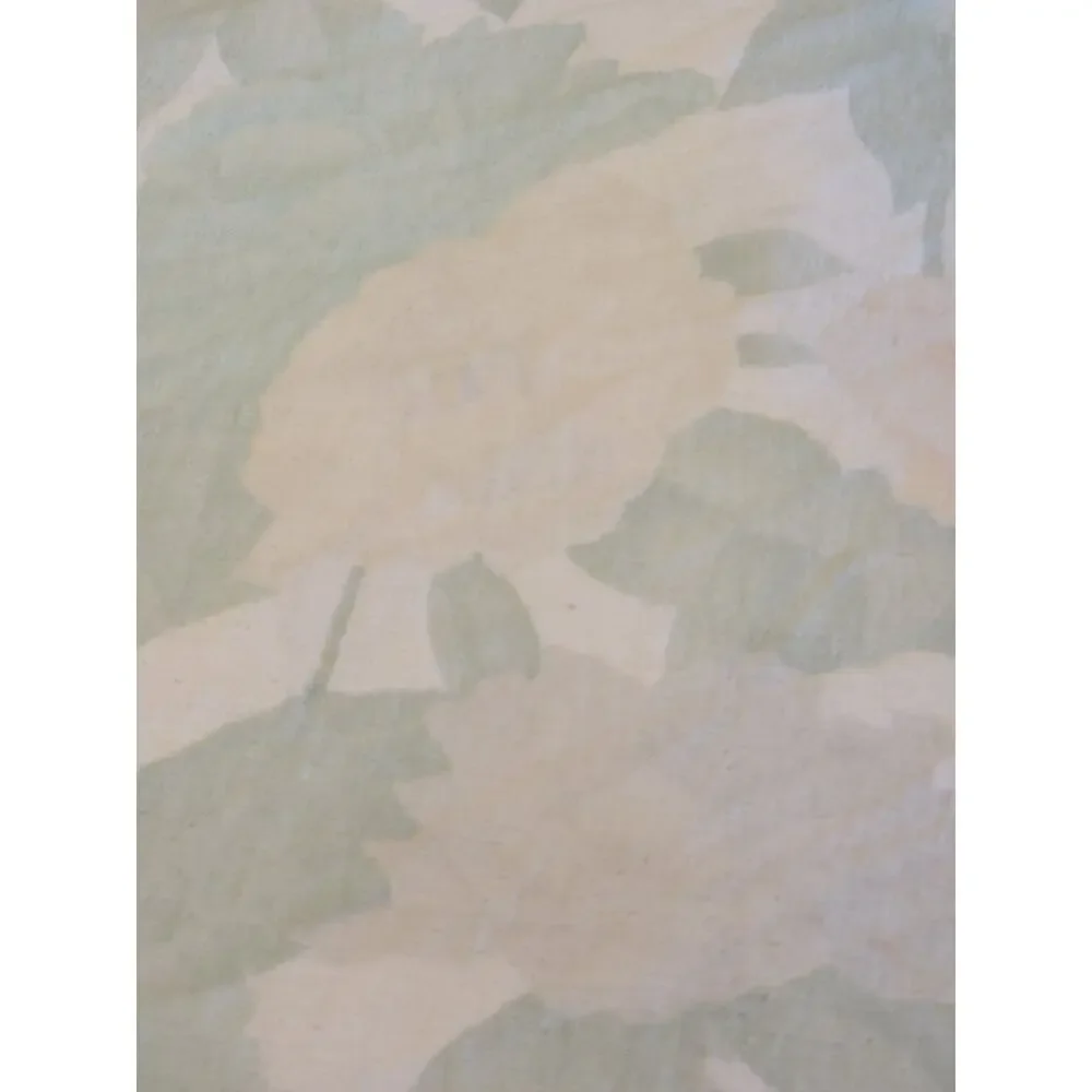 Vintage Lady Pepperell Full‎ Flannel Flat Sheet 2 Pillowcases Mint Green Floral